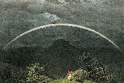 Caspar David Friedrich Gebirgslandschaft mit Regenbogen painting